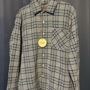 Common People Men’s Plaid Button-Up Overshirt, size Large, NWT